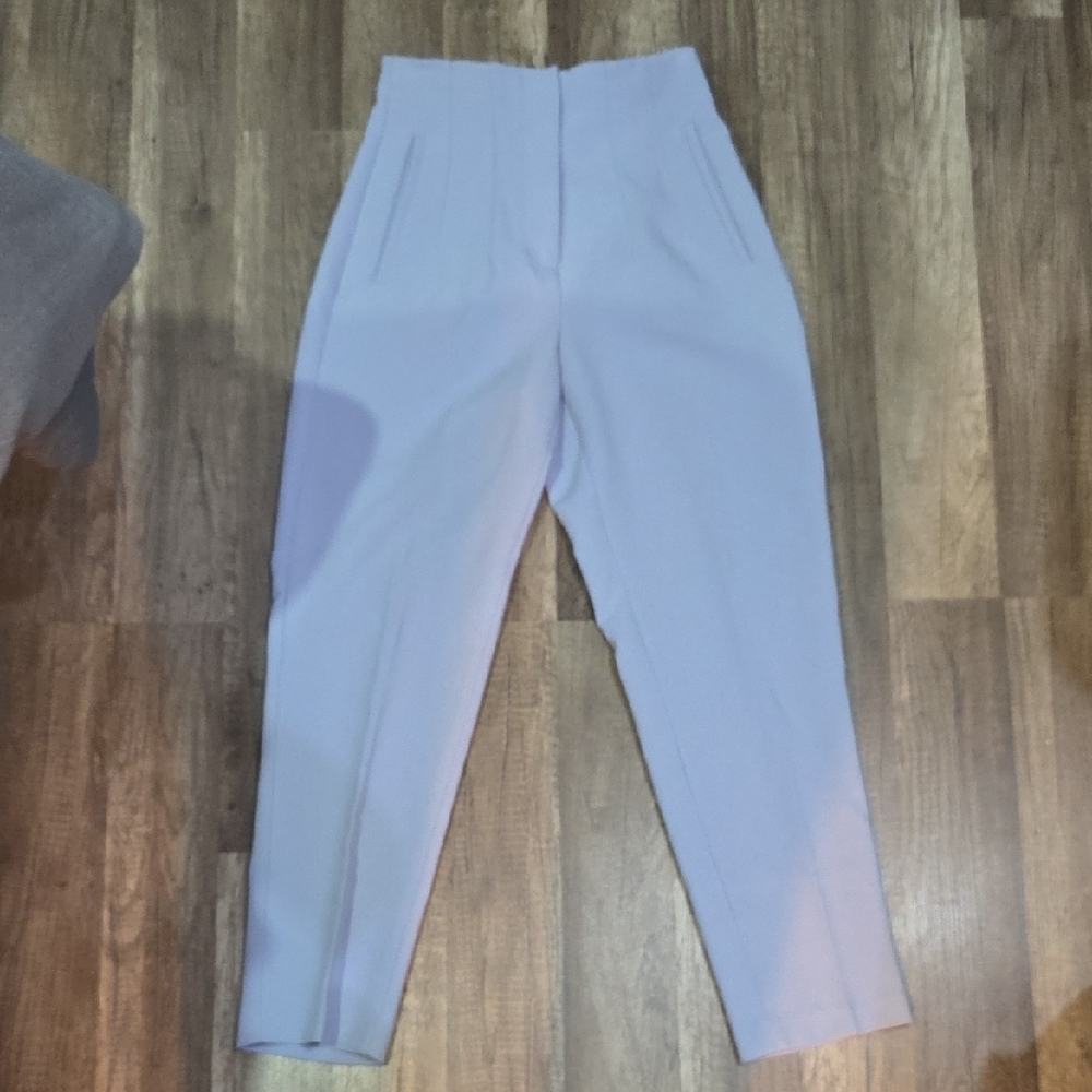 Zara Light Blue Cropped Women's Pants